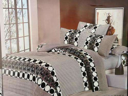 6 Piece - Cotton Feel - Bed Linen - Queen Size- Duvet Cover Set