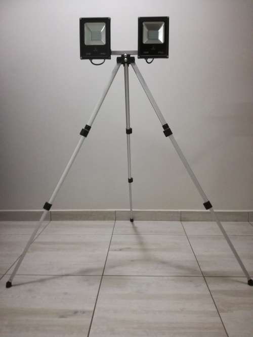 2 x IP65 30W LED Flood lights - 220v - Adjusstable stand fitted with 5m Cable (Self Made)