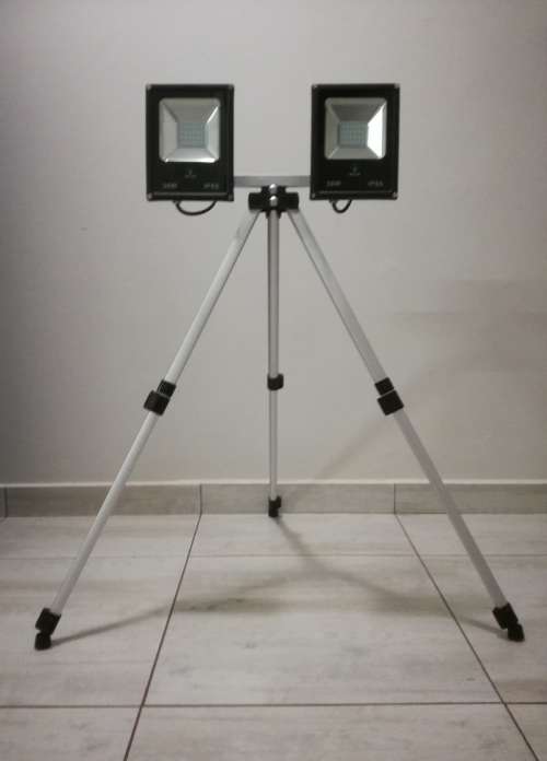 2 x IP65 30W LED Flood lights - 220v - Adjusstable stand fitted with 5m Cable (Self Made)