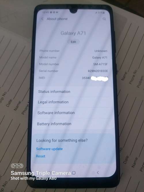 High End Samsung Galaxy A71, Caribbean Blue, 128GB, 6GB, 64MP, 2 x 2.2 ghz