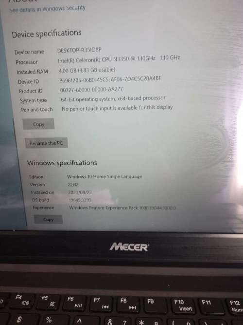 Mecer Z140C Edu+, 500gb, 4gb ram, 1.10ghz, windows 10 in great condition