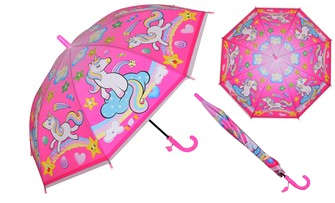 Kids Unicorn 8-Panel Umbrella & Whistle