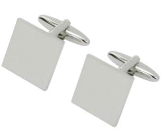 Rhodium plated cufflinks in presentation box