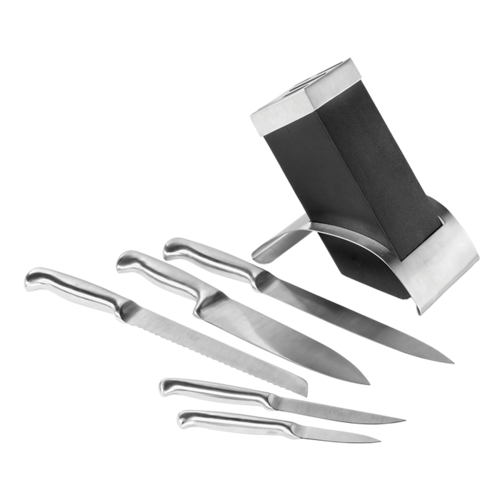 5 piece Knife Set in Curved Stand