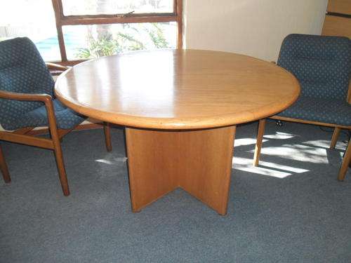 round light oak boardroom table