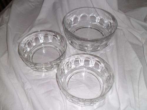 3 x glass serving bowls