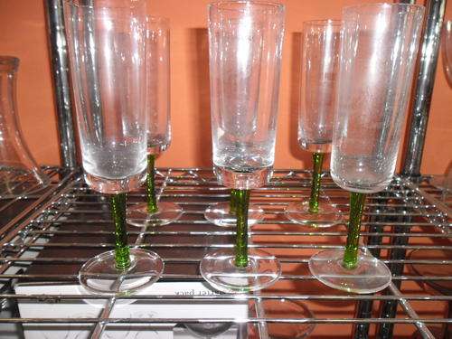 6 X old champagne flutes