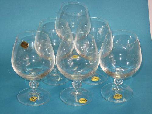 BOHEMIA CRYSTAL COGNAC GLASSES