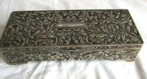 BRUSHED PEWTER JEWELLERY BOX