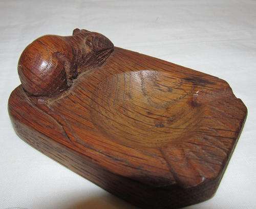 #  VERY RARE# ROBERT THOMPSON "MOUSEMAN" OAK ASHTRAY