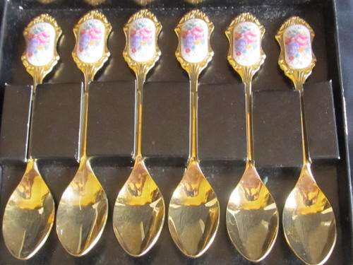 BOXED OF GOLD PLATED SPOONS