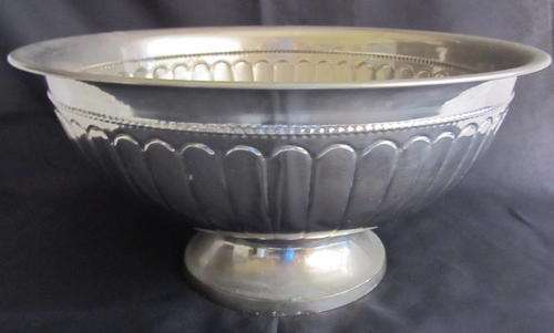 LARGE SILVER PLATED FOOTED BOWL