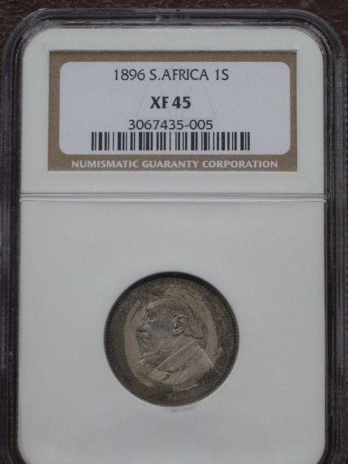 1896 ZAR 1 SHILLING XF45