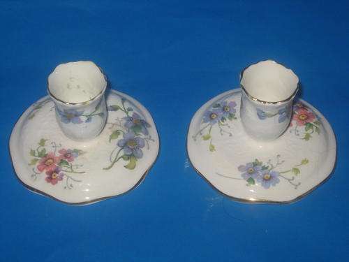CROWN STAFFORDSHIRE CANDLE HOLDERS