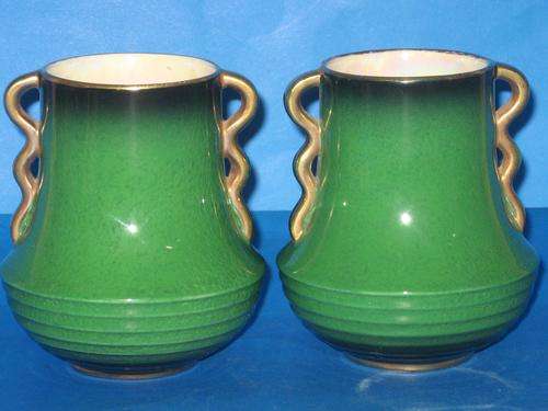 CALTONWARE "VERT ROYAL" VASES