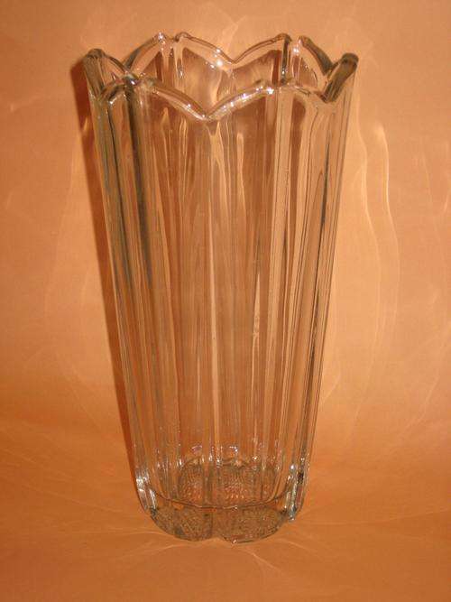 LARGE, THICK & HEAVY GLASS VASE