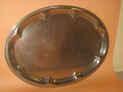 LARGE SILVER PLATED OVAL TRAY