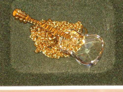 GENUINE SWAROVSKI CRYSTAL GUITAR PENDANT AND CHAIN