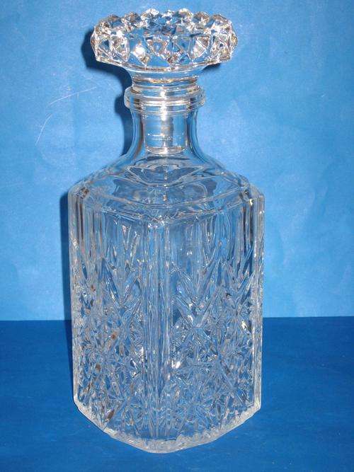 LARGE & HEAVY GLASS DECANTER