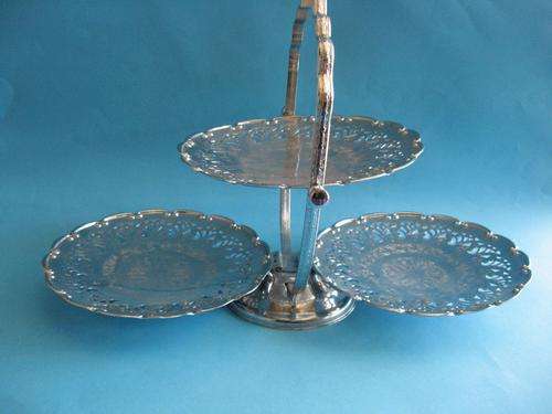 SILVER PLATED FOLD-UP CAKE STAND