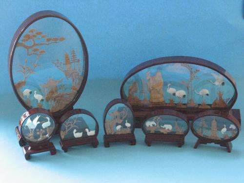 SET OF JAPANESE FRAMED ART