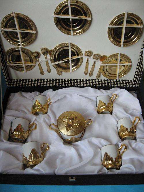 ITALIAN GILDED COFFEE SET