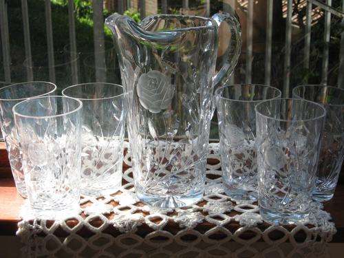 ROSE-CUT CRYSTAL DRINKS SET