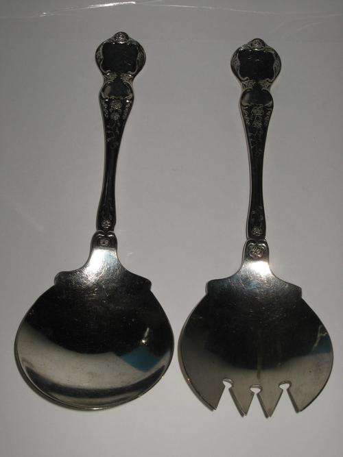PAIR of SILVER PLATED SALAD SERVERS