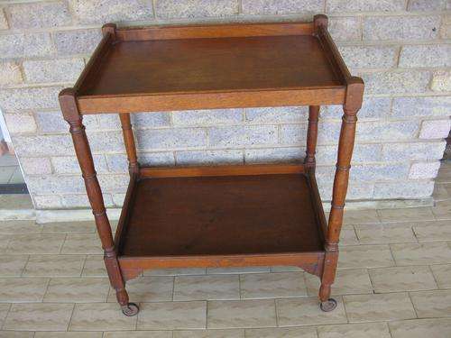 OLD STAINED OAK TROLLEY