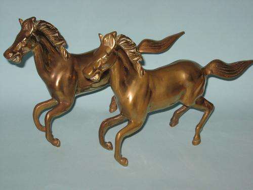 PAIR of BRASS HORSES