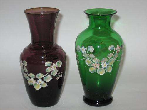 PAIR of VENETAN GLASS VASES