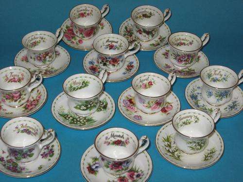 #RARE# ROYAL ALBERT Flower Of The Month Series FULL SET OF 12 Miniatures