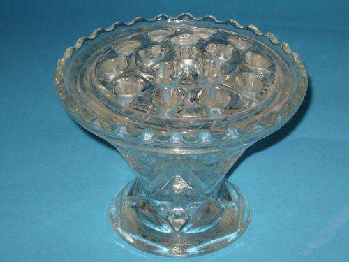 GLASS VASE with ROSE HOLDER
