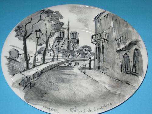 LIMOGES CABINET PLATE - Paris Scene