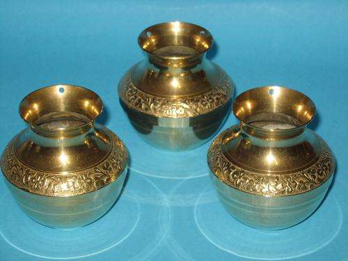 TRIO BRASS VASES
