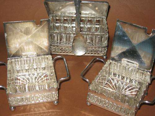 VINTAGE BREAKFAST SET - SilverPlate and Glass