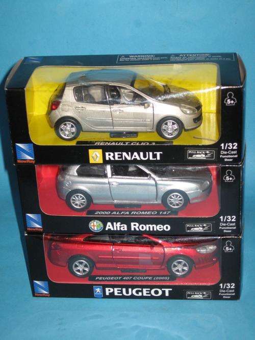 THREE DIE CAST 1:32 PULL BACK CARS ALL FOR ONE BID