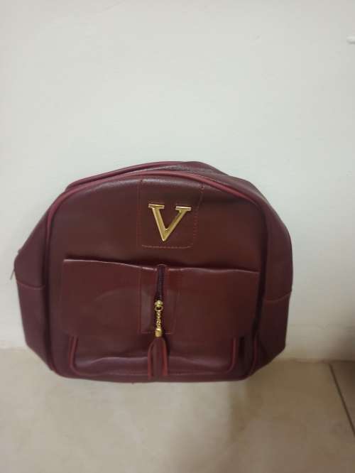 MAROON SYNTHETIC LEATHER BAG SET WORTH 800