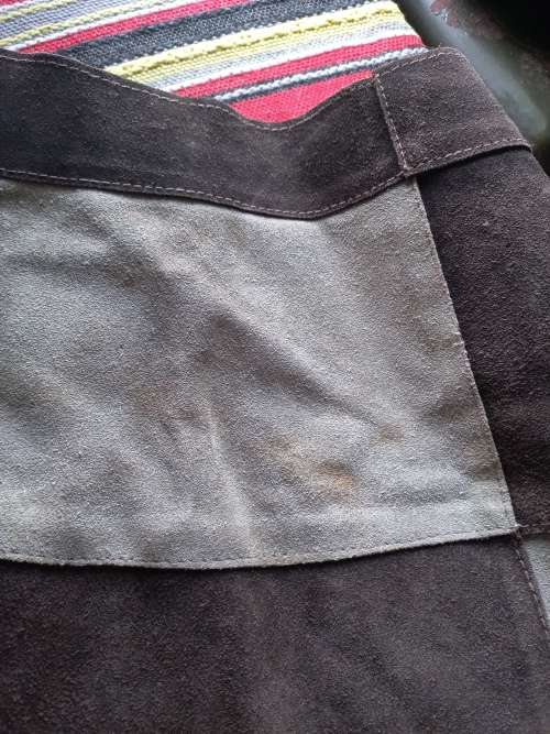 Genuine leather mini skirt