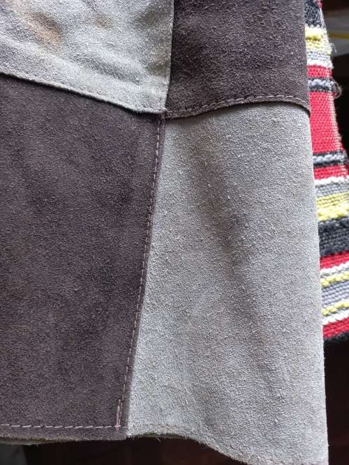 Genuine leather mini skirt