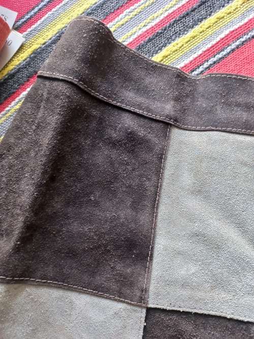 Genuine leather mini skirt