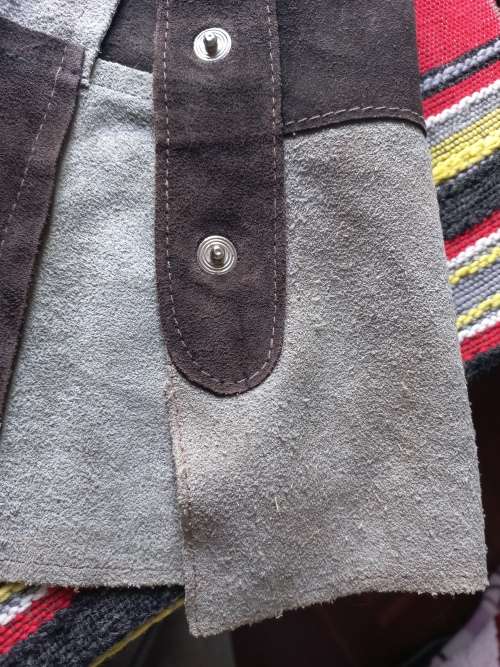 Genuine leather mini skirt