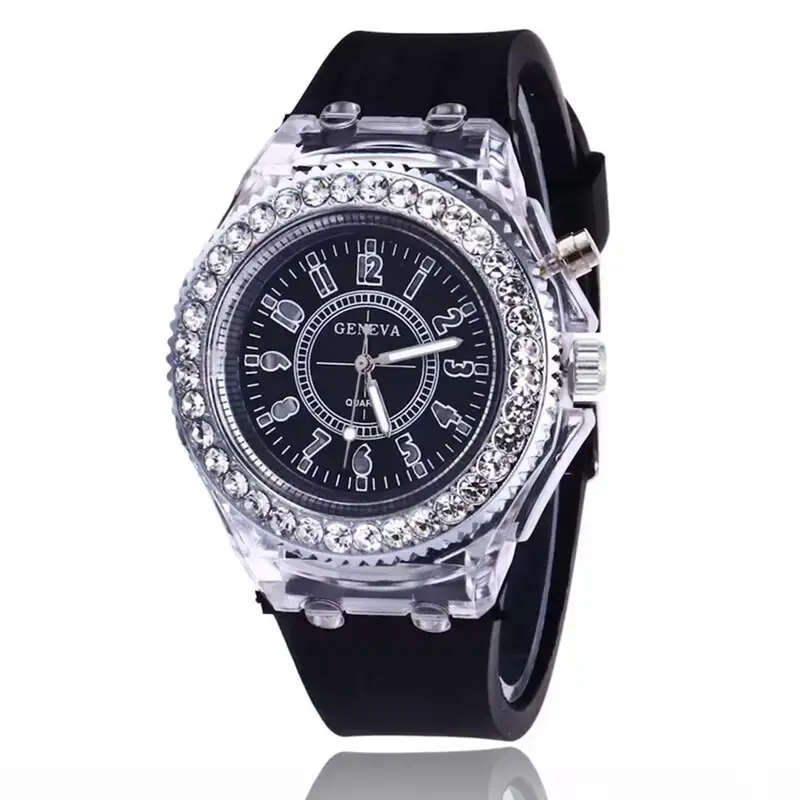 Glowing Watch Transparent Luminous Function Quartz  Watch