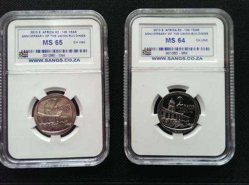 2013 R2 100 Year Anniversary of Union Buildings ** MS64 & MS65 ** SANGS Set