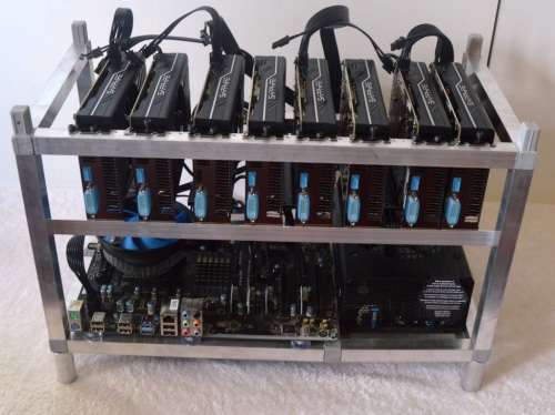 Ethereum 8 GPU Mining Rig Open Air Frame