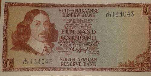 R1 NOTE- T.W De Jongh 1st ISSUE-UNC
