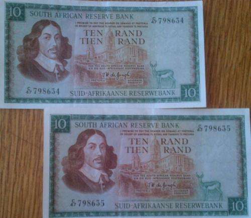 2X R10-00 NOTES- NUMBERS 34/35- 1st ISSUE NOTES