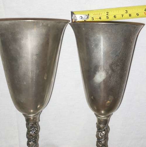 Antique Valero Made In Spain Silver Plated Wine Goblets ** X2 for Sale on R1 Auction**