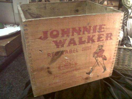 Antique Johnnie Walker Rel Label Whiskey crate (RARE!) - Crazy Wednesday