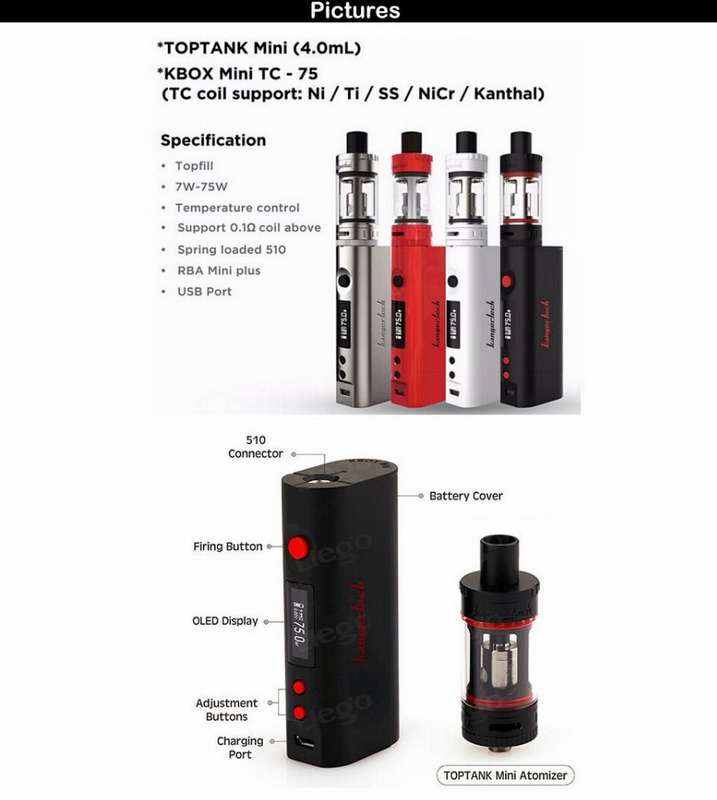 KANGER TOPBOX Mini VAPE Starter MOD Kit BRAND NEW SEALED!!!